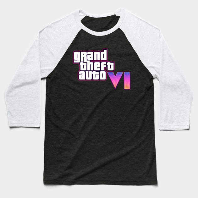 GTA VI logo design Baseball T-Shirt by Pliax Lab